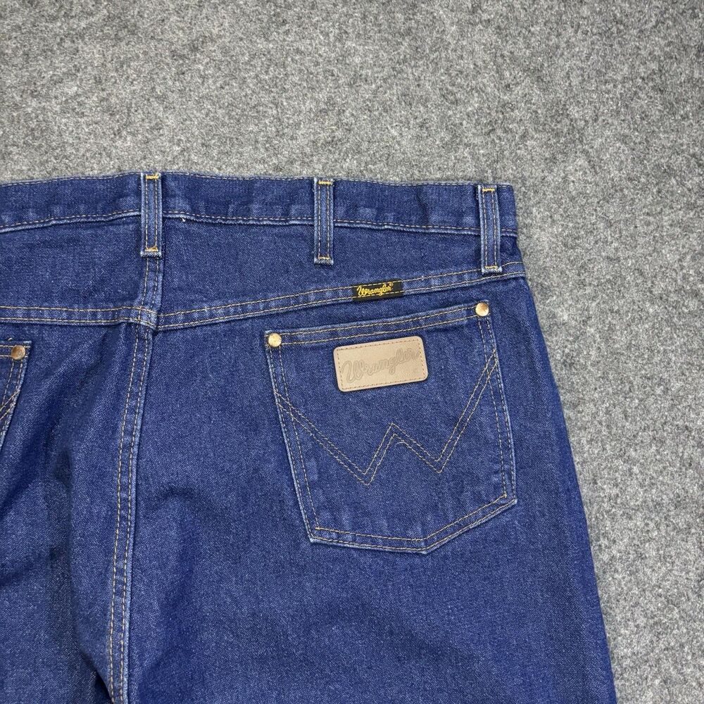 Wrangler Jeans Mens 40x36 Blue Denim A201 Straight Leg Classic 5 Pocket Cowboy